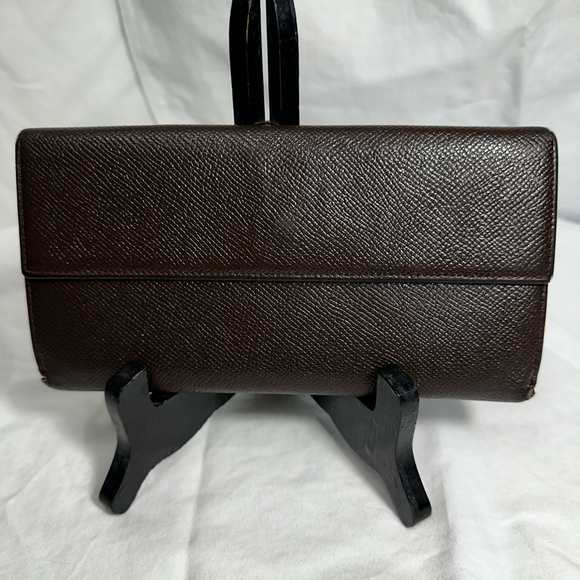 Bvlgari Leather Wallet Chocolate Brown with Snap Closure - Picture 2 of 12